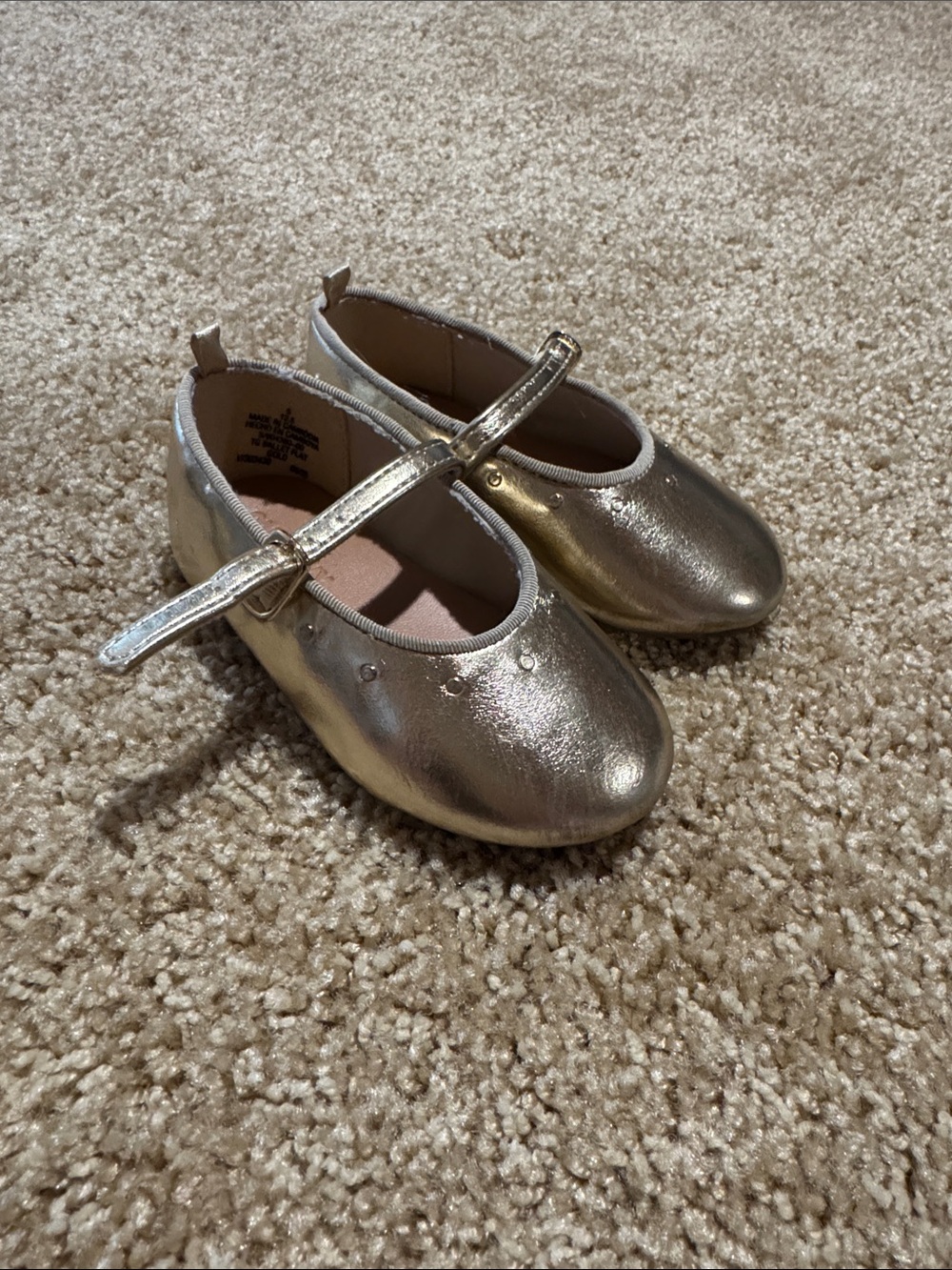 Old Navy Metallic Gold Mary Jane Flats with Strap